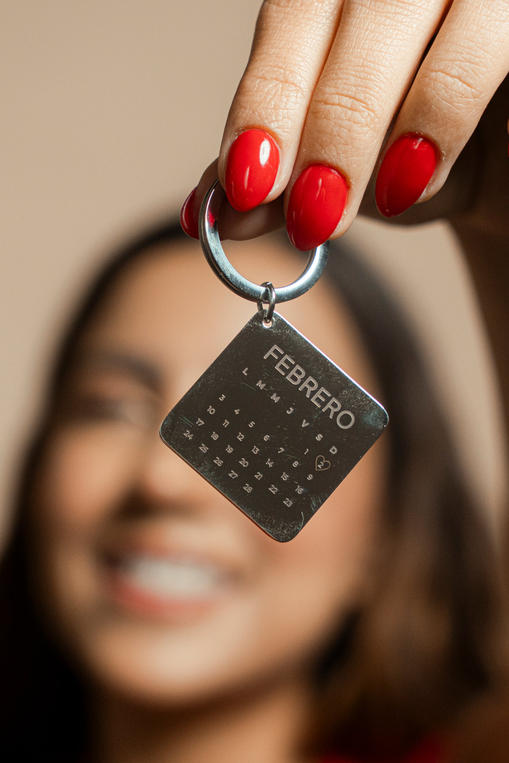 Llavero personalizado con fotografia y calendario